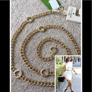 Kate Spade Gold Saffiano Chain Belt M/L🔥Last One
